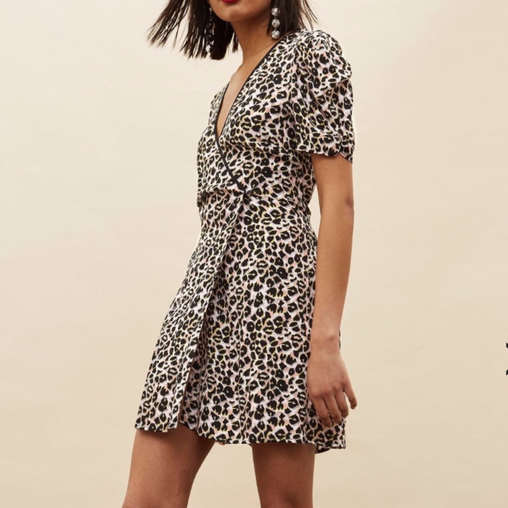 NEW! Leopard Print Mini Wrap Dress (NEW!)-FINAL